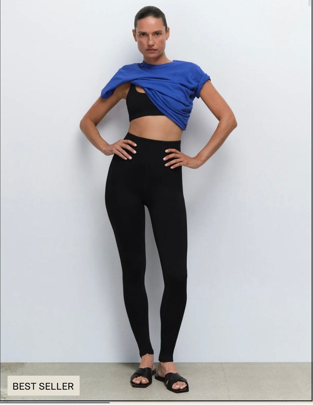 New organic stretch full length legging black mate the label
